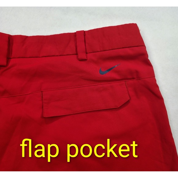 Nike Golf Tour Performance Pants 35x30 Neon Red Flap Pockets Stretch LIMITED USE - Picture 10 of 10